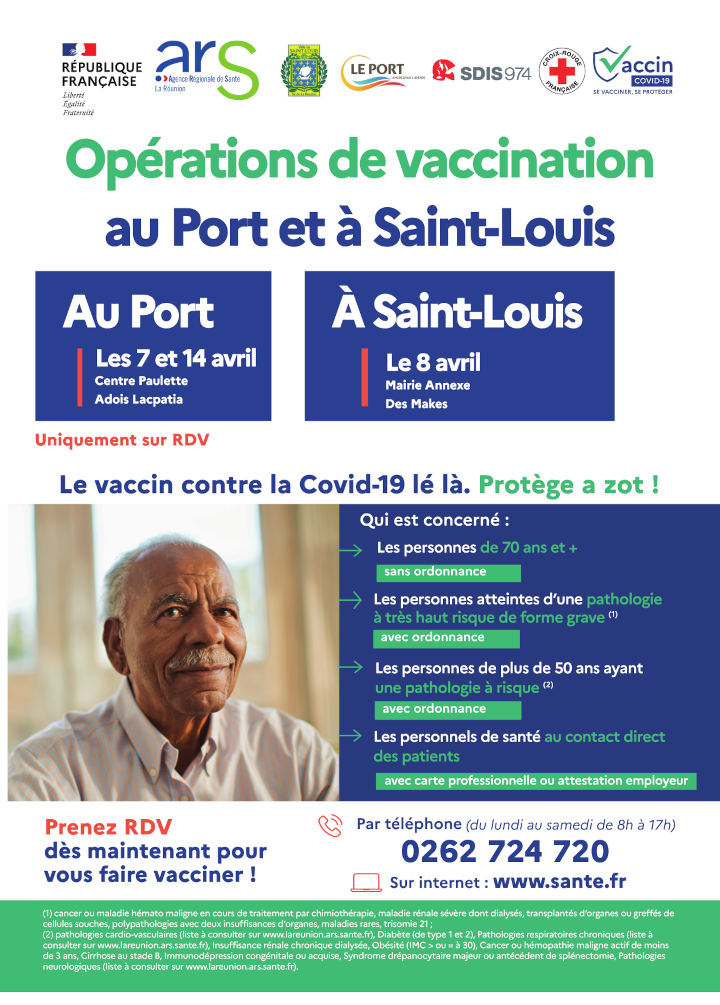 Covid 19 A La Reunion Des Operations Pour Faciliter L Acces A La Vaccination Aux Habitants De Saint Louis Et Du Port Agence Regionale De Sante La Reunion